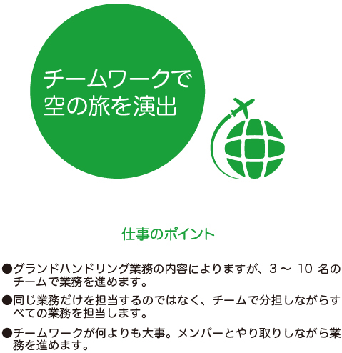 チームワークで空の旅を演出